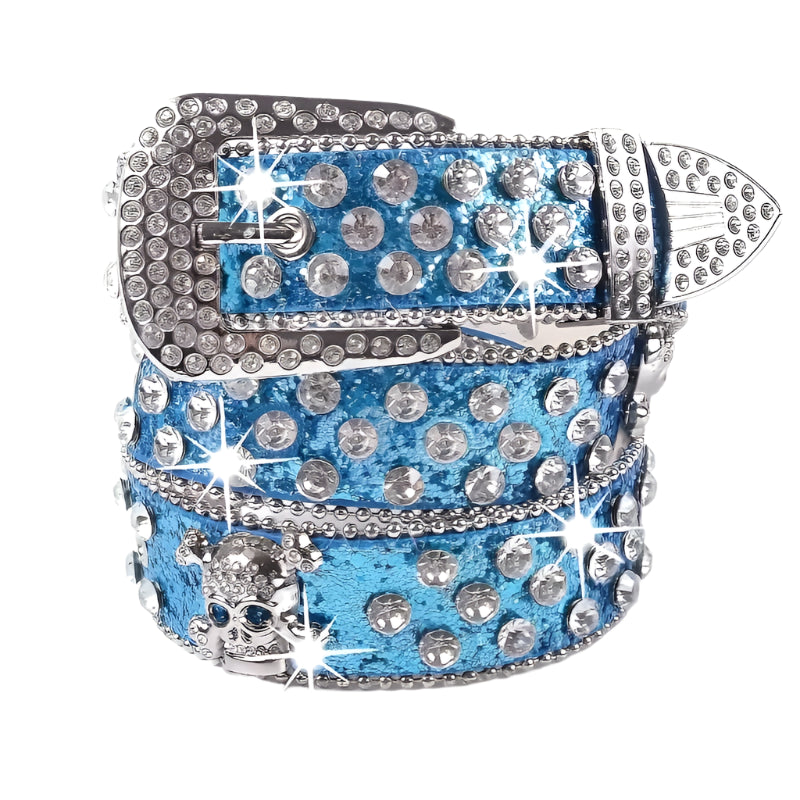 BLUE RHINESTONE BELT