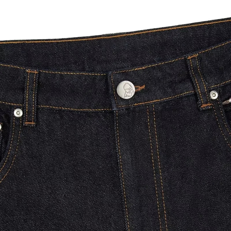 PLUM BLOSSOM EMBROIDERY DENIM