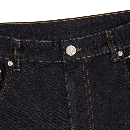 PLUM BLOSSOM EMBROIDERY DENIM