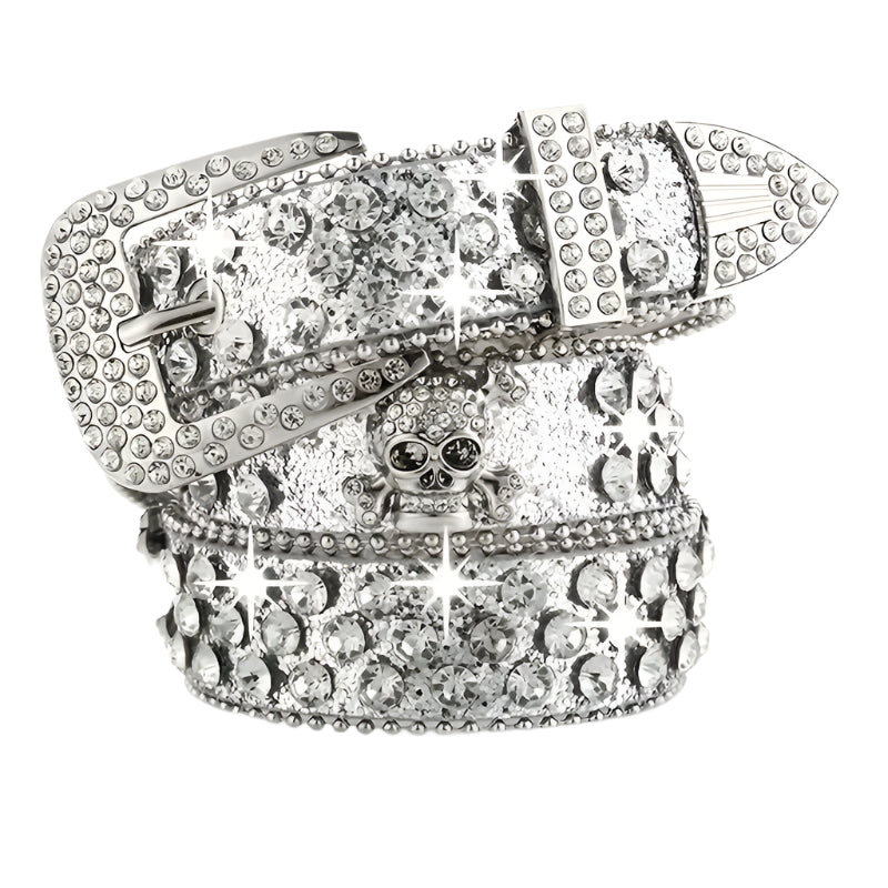 SILVER RHINESTONE BELT