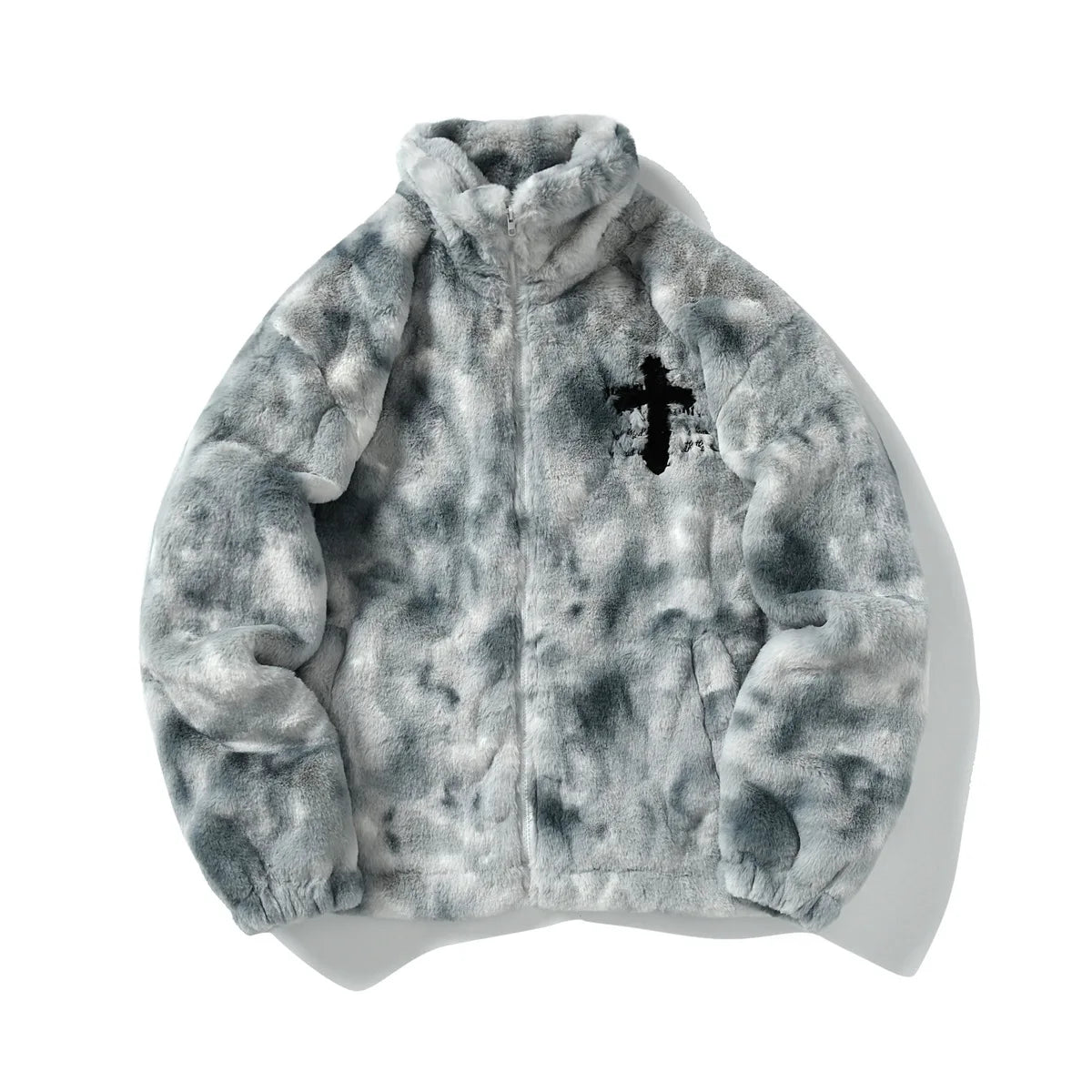 LIGHT GREY CHROME FUR JACKET