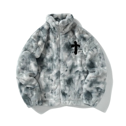 LIGHT GREY CHROME FUR JACKET
