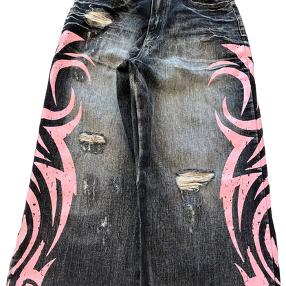 PINK TRIBAL JEANS